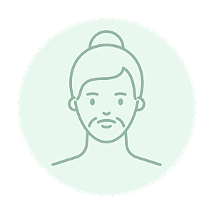 Stylized illustration of a person with a mustache.