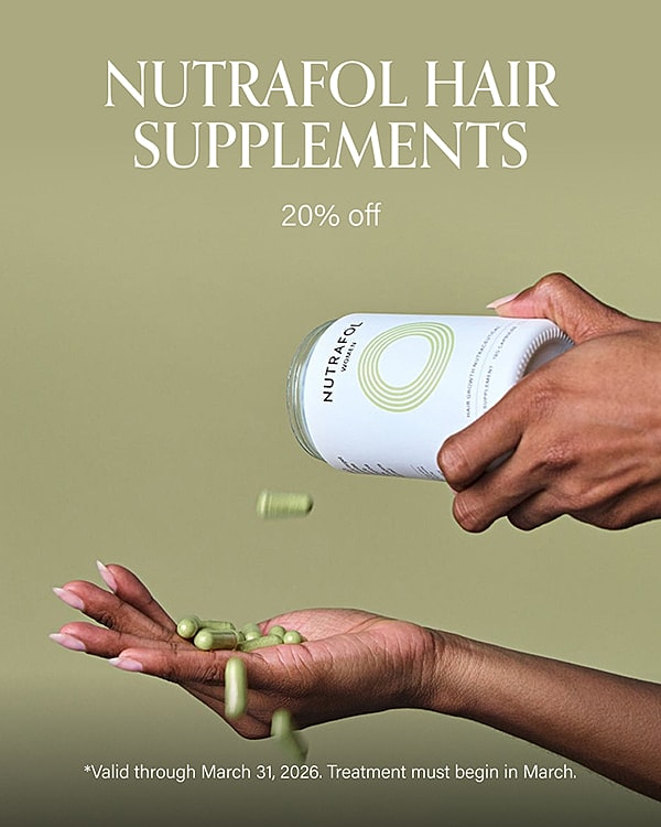 Nutrafol hair supplements with 20% discount.