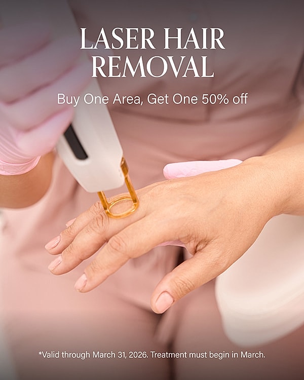 Laser hair removal offer and treatment application.